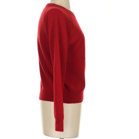 Quince Red Mongolian Shrunken Cashmere Sweater Varsity Red Super Soft Small - Picture 4 of 6